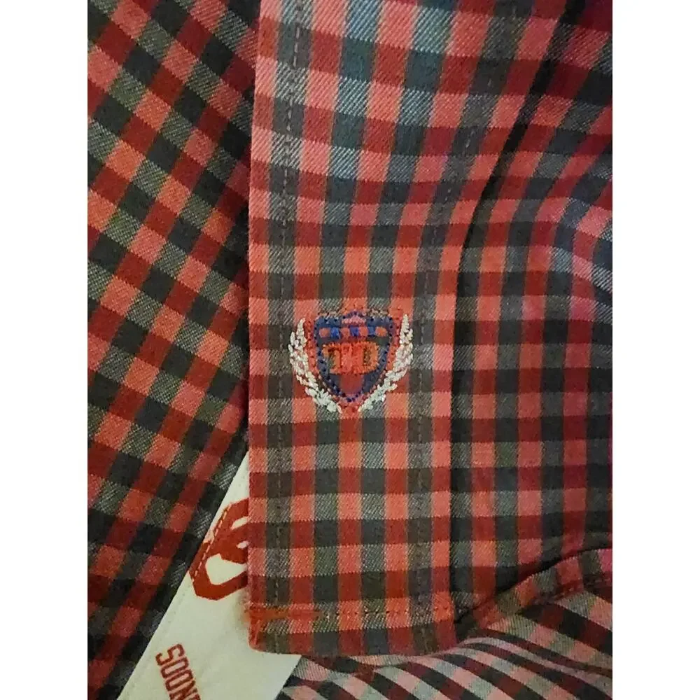 Thomas Dean Collegiate Oklahoma Sooners Long Sleeve Button Flip Cuff XXL 2XL EUC